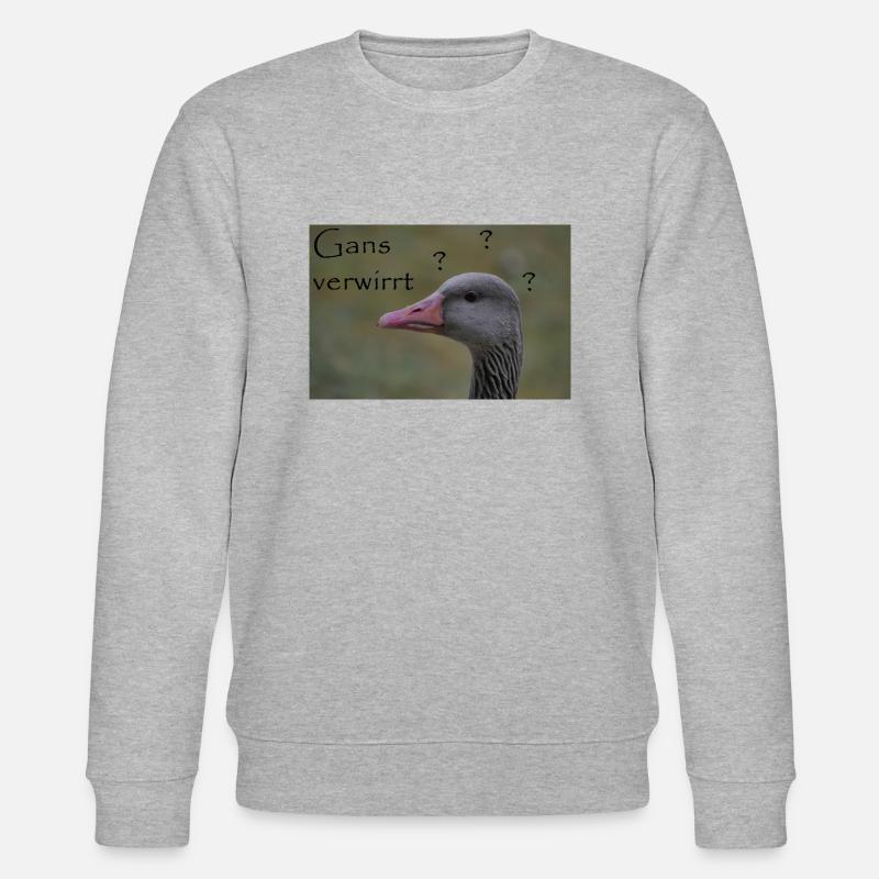 Oie confuse - drôle de dicton - Sweat bio CHANGER Stanley/Stella Unisexe - gris chiné