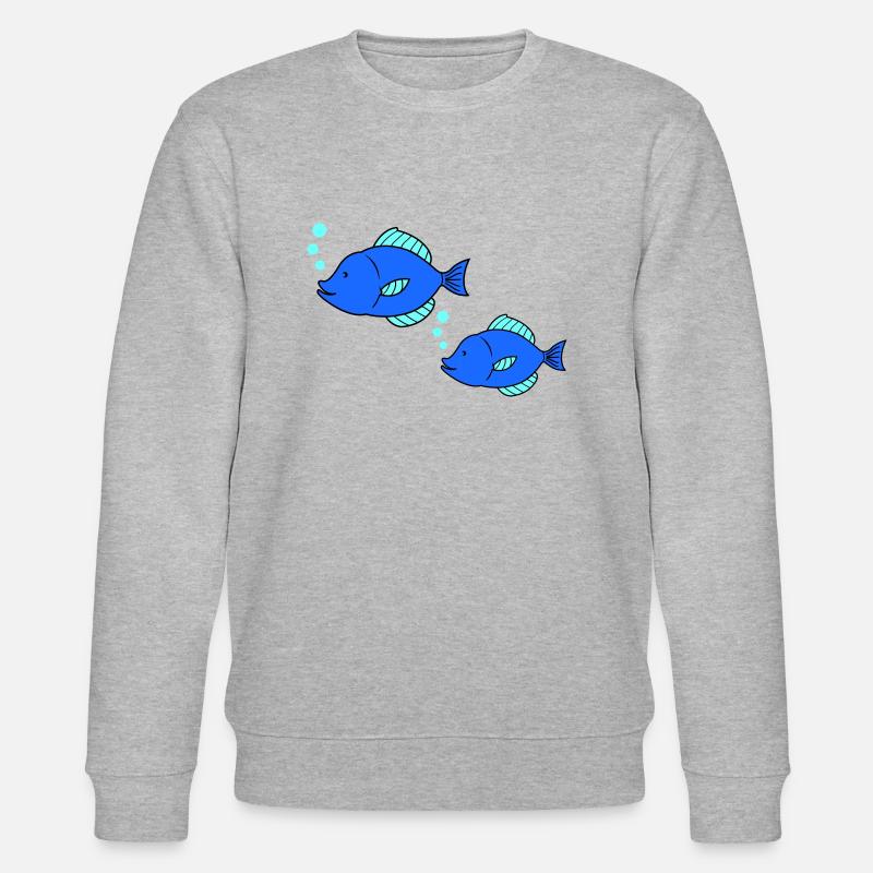 fische comic - Stanley/Stella Unisex Bio-Sweatshirt CHANGER  - Grau meliert