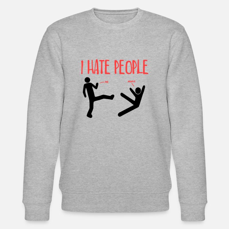 I hate people - Stanley/Stella CHANGER Unisex Organic Sweatshirt - heather grey