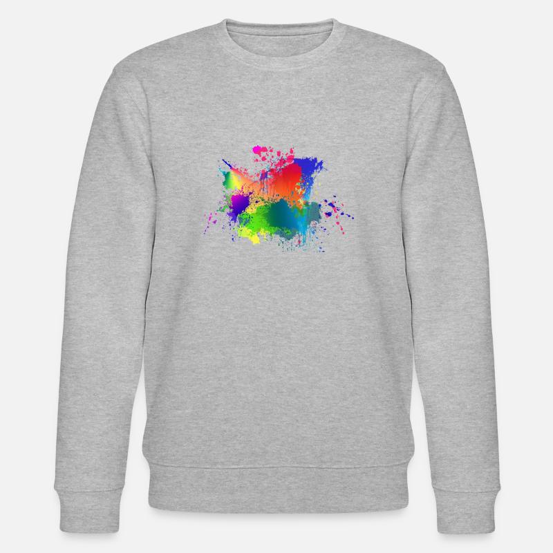 Bunte Farbklecks - Stanley/Stella Unisex Bio-Sweatshirt CHANGER  - Grau meliert