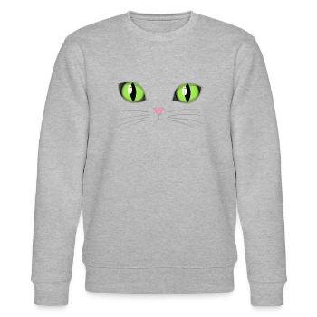 Cat es eyes - Stanley/Stella Unisex Bio-Sweatshirt CHANGER  - Grau meliert - Vorne - Nik (191cm) & Marisol (170cm)