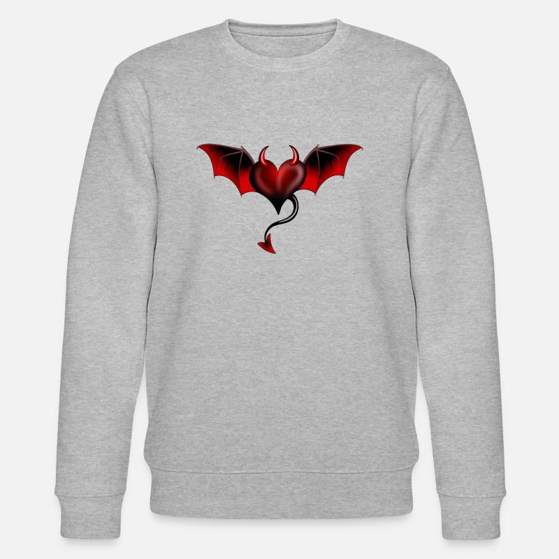 Heart Devil Satan Lucifer Evil - Stanley/Stella CHANGER Unisex Organic Sweatshirt - heather grey