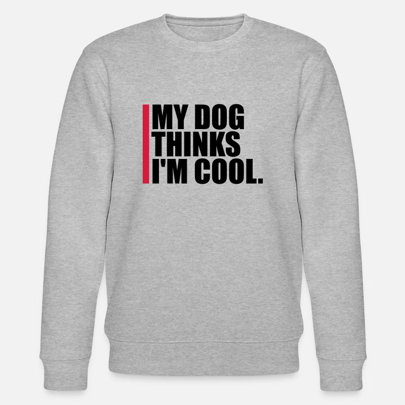 Dog thinks im cool - Stanley/Stella Unisex Bio-Sweatshirt CHANGER  - Grau meliert