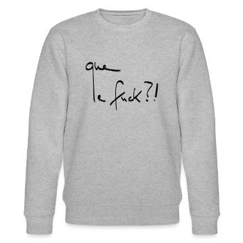 que le fuck Line Art - Minimalistisch - Stanley/Stella Unisex Bio-Sweatshirt CHANGER  - Grau meliert - Vorne - Nik (191cm) & Marisol (170cm)