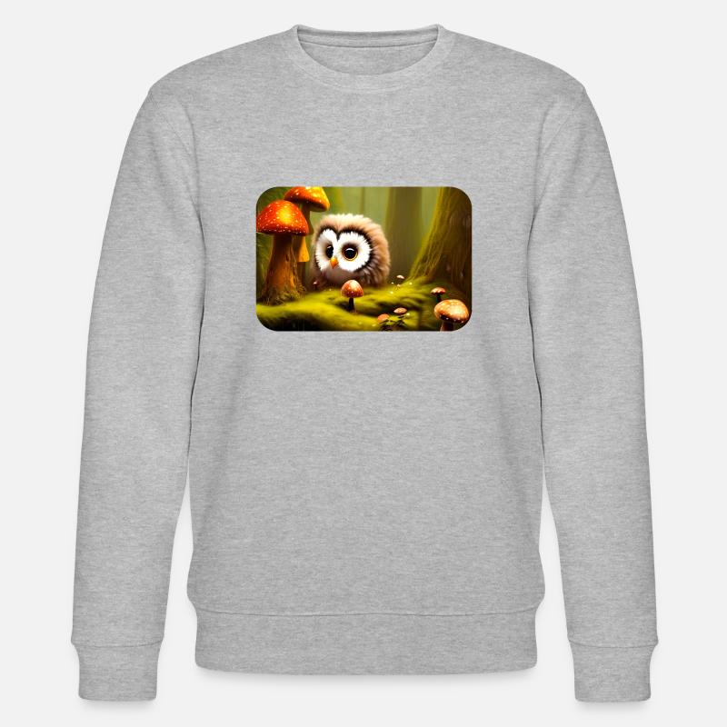 Wald mit Eule - Stanley/Stella Unisex Bio-Sweatshirt CHANGER  - Grau meliert