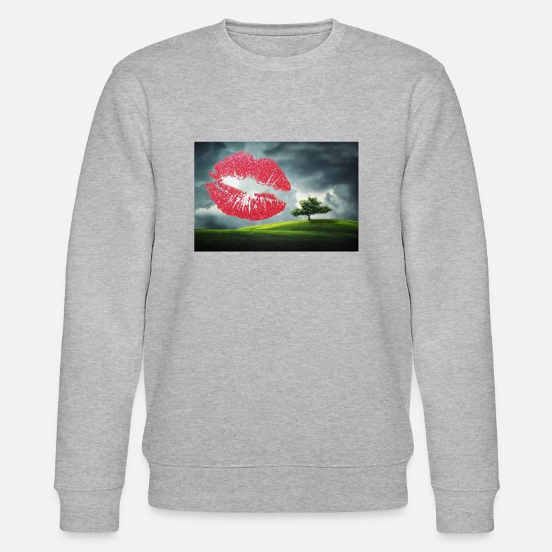 Baiser de la Saint-Valentin. - Sweat bio CHANGER Stanley/Stella Unisexe - gris chiné