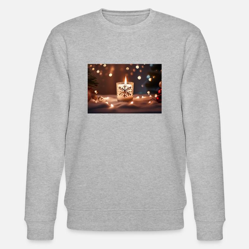 Weihnachtskerze - Stanley/Stella Unisex Bio-Sweatshirt CHANGER  - Grau meliert