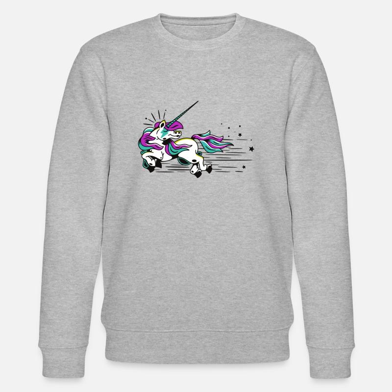 Fliegendes Einhorn - Stanley/Stella Unisex Bio-Sweatshirt CHANGER  - Grau meliert