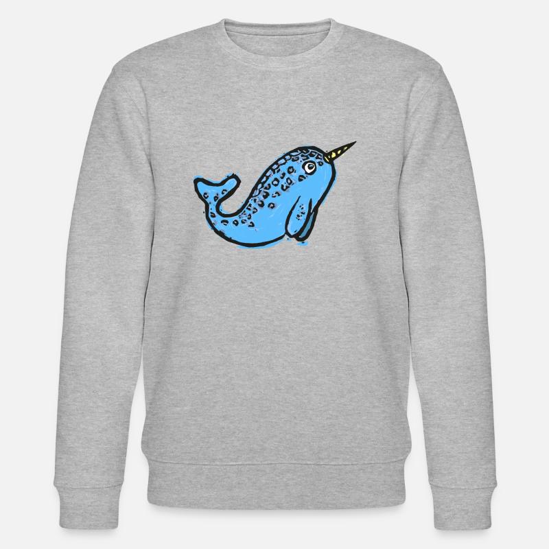 Illustration mignonne de narval - Sweat bio CHANGER Stanley/Stella Unisexe - gris chiné