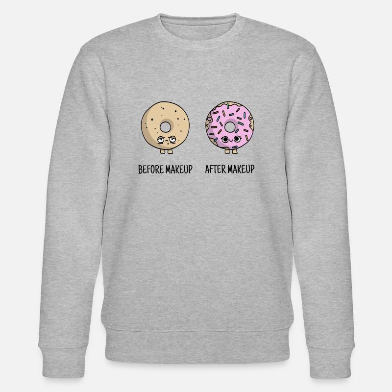 cute make-up donuts gift - Stanley/Stella CHANGER Unisex Organic Sweatshirt - heather grey