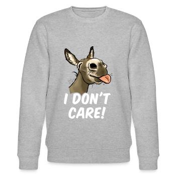 Ane "I don't care!" (texte blanc) - Sweat bio CHANGER Stanley/Stella Unisexe - gris chiné - Devant - Nik (191cm) & Marisol (170cm)