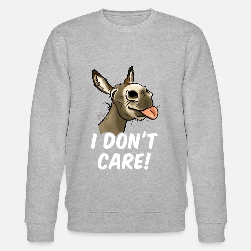 Ane "I don't care!" (texte blanc) - Sweat bio CHANGER Stanley/Stella Unisexe - gris chiné