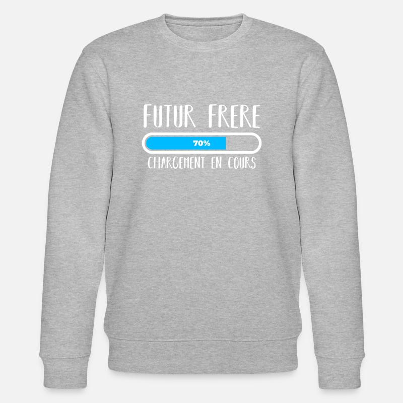 Futur frère 70% chargement blanc - Sweat bio CHANGER Stanley/Stella Unisexe - gris chiné