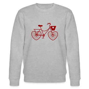 Bike Love / Bike Lover / Saint-Valentin - Sweat bio CHANGER Stanley/Stella Unisexe - gris chiné - Devant - Nik (191cm) & Marisol (170cm)