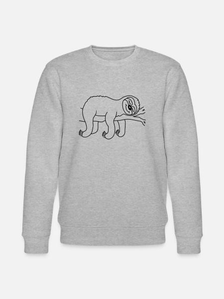 Relaxed tired sloth sleeps - Stanley/Stella CHANGER Unisex Organic Sweatshirt - heather grey