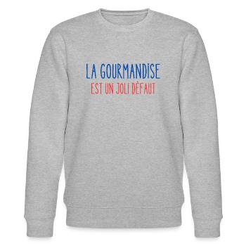 La gourmandise est un joli défaut - Sweat bio CHANGER Stanley/Stella Unisexe - gris chiné - Devant - Nik (191cm) & Marisol (170cm)