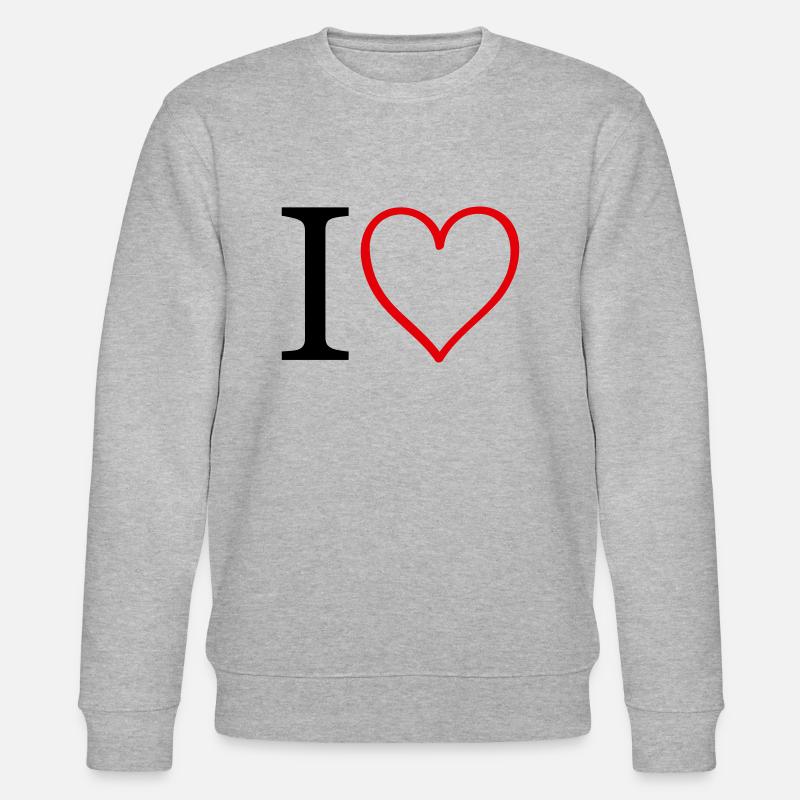 herz i heart - Stanley/Stella Unisex Bio-Sweatshirt CHANGER  - Grau meliert