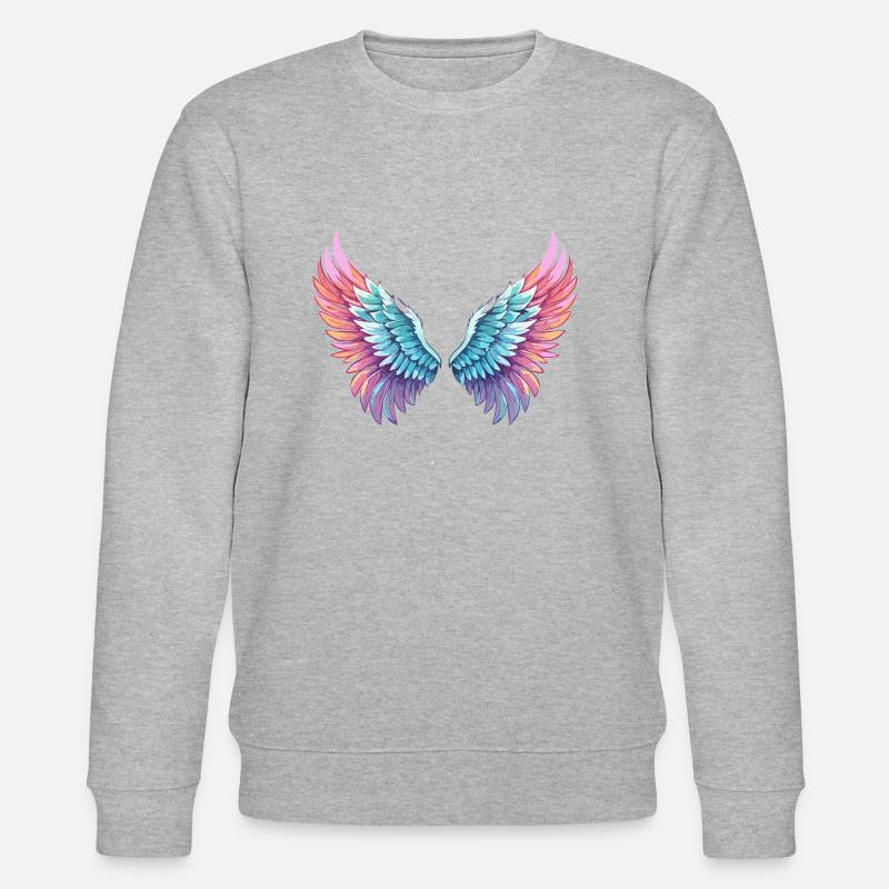 angelwings,engelsflügel,graffiti,malerei,bunt - Stanley/Stella Unisex Bio-Sweatshirt CHANGER  - Grau meliert
