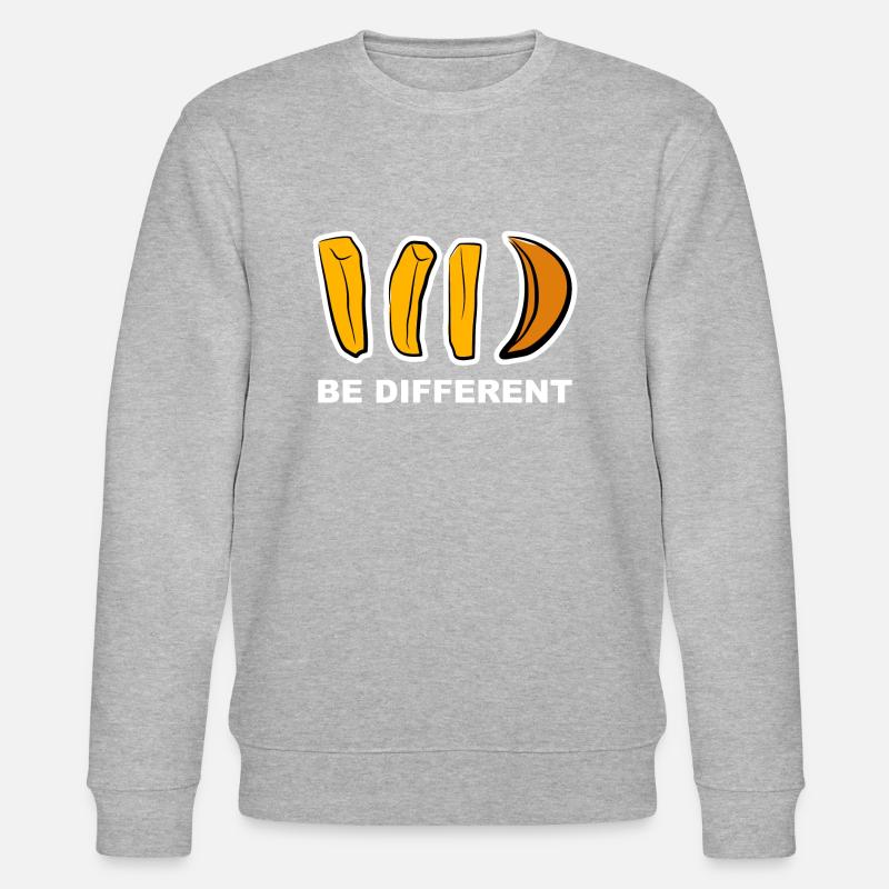 Anders, Different, Aussenseiter, Pommes, Geschenk, - Stanley/Stella Unisex Bio-Sweatshirt CHANGER  - Grau meliert