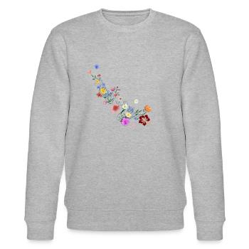 fleurs d'été - Sweat bio CHANGER Stanley/Stella Unisexe - gris chiné - Devant - Nik (191cm) & Marisol (170cm)