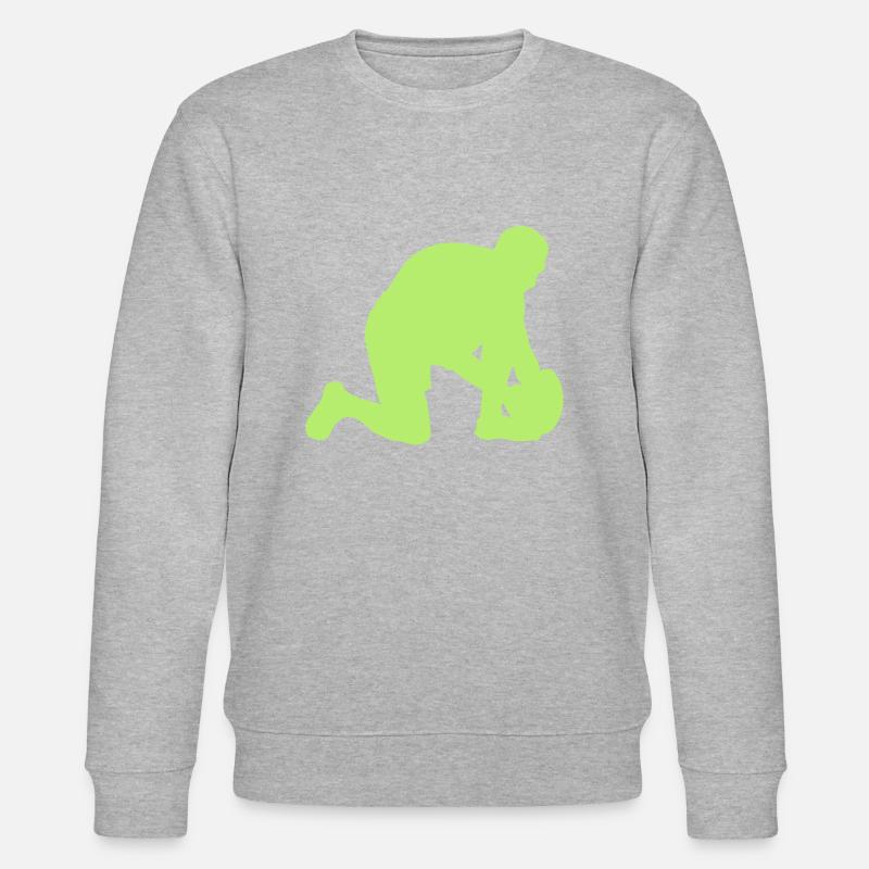 Rugby silhouette rugbyman positioniert ballon - Stanley/Stella Unisex Bio-Sweatshirt CHANGER  - Grau meliert