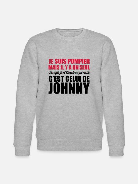 je suis pompier le seul feu que je n'éteindrai - Sweat bio CHANGER Stanley/Stella Unisexe - gris chiné