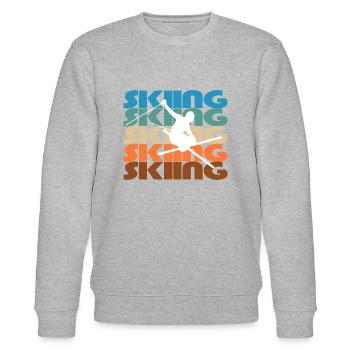 Skifahren - Stanley/Stella Unisex Bio-Sweatshirt CHANGER  - Grau meliert - Vorne - Nik (191cm) & Marisol (170cm)