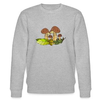 Fungi - Stanley/Stella CHANGER Unisex Organic Sweatshirt - heather grey - Front - Nik (191cm) & Marisol (170cm)
