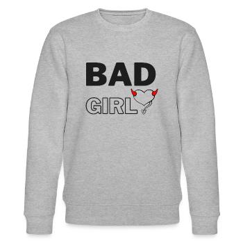 Bad girl devil devil heart demon devil V2 - Stanley/Stella CHANGER Unisex Organic Sweatshirt - heather grey - Front - Nik (191cm) & Marisol (170cm)