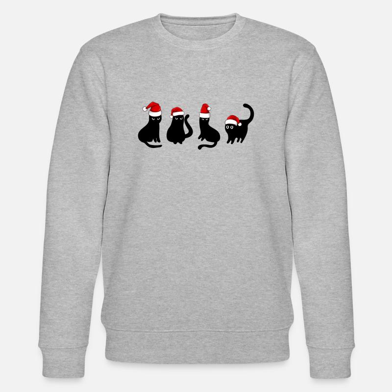 Chat noir à Noël - Sweat bio CHANGER Stanley/Stella Unisexe - gris chiné