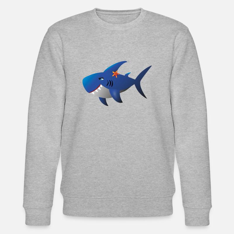 Fröhlicher Hai - Stanley/Stella Unisex Bio-Sweatshirt CHANGER  - Grau meliert