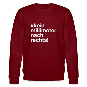 kein millimeter nach rechts fridays for future - Stanley/Stella Unisex Bio-Sweatshirt CHANGER  - Burgunderrot - Vorne - Nik (191cm) & Marisol (170cm)