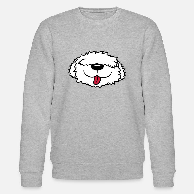 Visage de chien Bobtail - Sweat bio CHANGER Stanley/Stella Unisexe - gris chiné