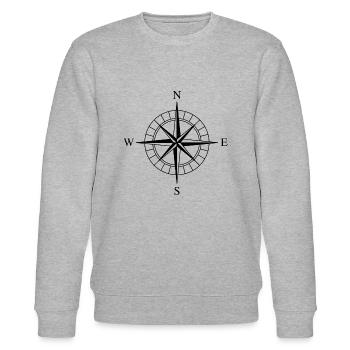 compass - Stanley/Stella CHANGER Unisex Organic Sweatshirt - heather grey - Front - Nik (191cm) & Marisol (170cm)