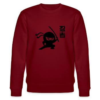 Ninja samurai japanese cartoon - Stanley/Stella CHANGER Unisex Organic Sweatshirt - burgundy - Front - Nik (191cm) & Marisol (170cm)