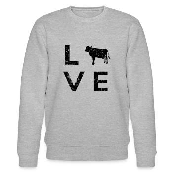 Vache vache laitier agriculteur laitier agriculteur cadeau - Sweat bio CHANGER Stanley/Stella Unisexe - gris chiné - Devant - Nik (191cm) & Marisol (170cm)