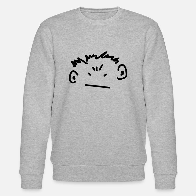 wütender Junge - Stanley/Stella Unisex Bio-Sweatshirt CHANGER  - Grau meliert