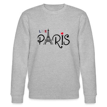 Ich liebe Paris - I love Paris - Stanley/Stella Unisex Bio-Sweatshirt CHANGER  - Grau meliert - Vorne - Nik (191cm) & Marisol (170cm)