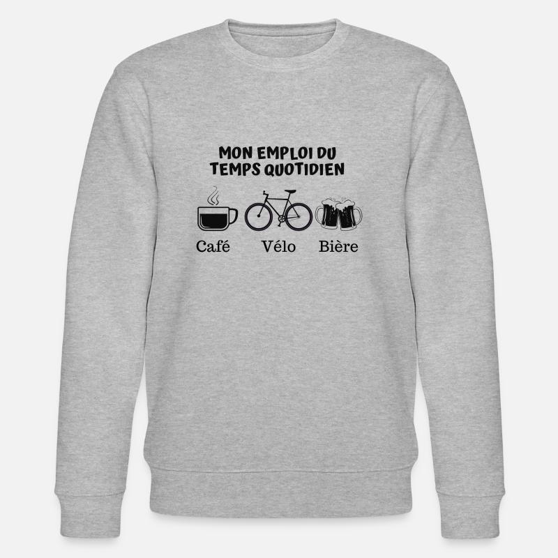 Café vélo bière 6 - Sweat bio CHANGER Stanley/Stella Unisexe - gris chiné