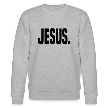 Jesus. - Stanley/Stella Unisex Bio-Sweatshirt CHANGER  - Grau meliert - Vorne - Nik (191cm) & Marisol (170cm)