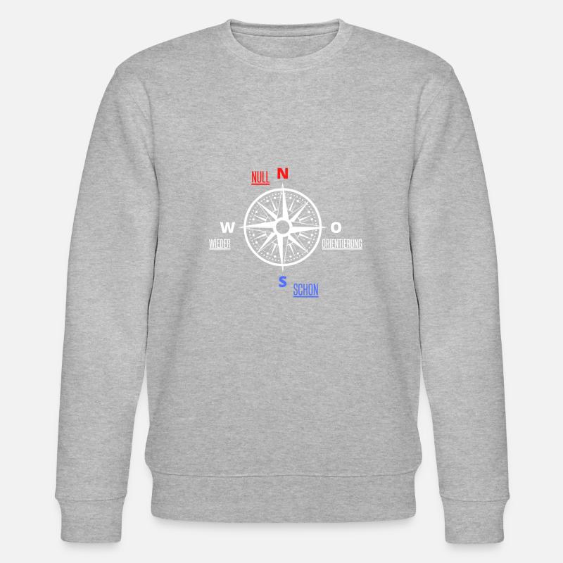 Keine Orientierung - Kompass - Stanley/Stella Unisex Bio-Sweatshirt CHANGER - Grau meliert