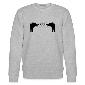 Anstoßen 2 Elefanten Bier - Stanley/Stella Unisex Bio-Sweatshirt CHANGER  - Grau meliert - Vorne - Nik (191cm) & Marisol (170cm)