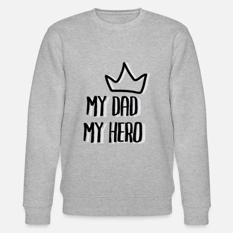 Mein Vater mein Superheld - Stanley/Stella Unisex Bio-Sweatshirt CHANGER  - Grau meliert