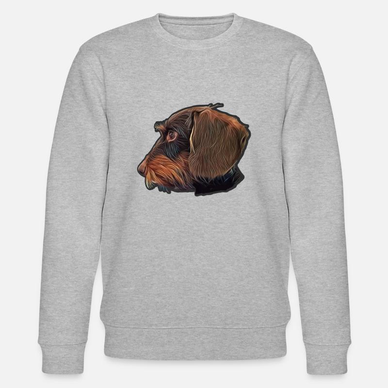 Rauhaardackel Dackel huebsch - Stanley/Stella Unisex Bio-Sweatshirt CHANGER  - Grau meliert