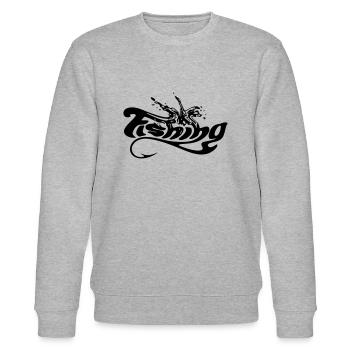 sz2_fishing - Stanley/Stella Unisex Bio-Sweatshirt CHANGER  - Grau meliert - Vorne - Nik (191cm) & Marisol (170cm)