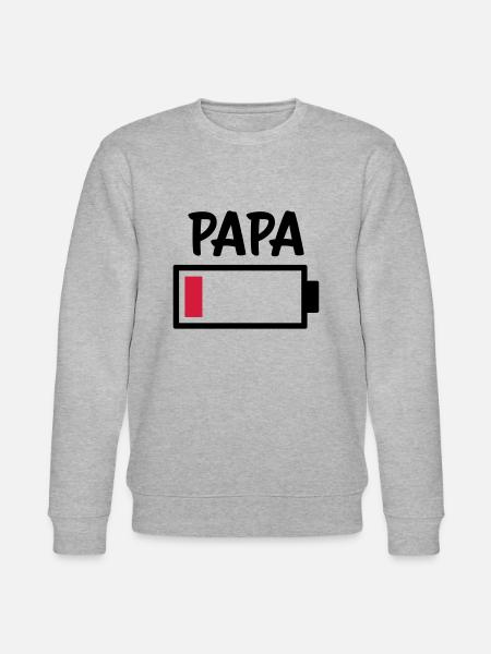 Dad - Battery empty - Stanley/Stella CHANGER Unisex Organic Sweatshirt - heather grey