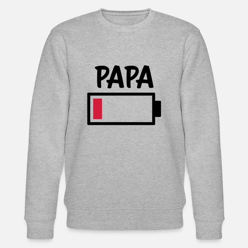 Papa - Akku leer - Stanley/Stella Unisex Bio-Sweatshirt CHANGER  - Grau meliert