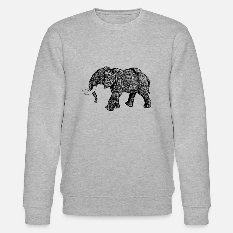 Elefant - Stanley/Stella Unisex Bio-Sweatshirt CHANGER  - Grau meliert