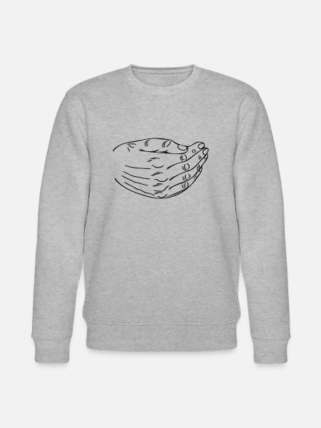 Hand over mouth - Stanley/Stella CHANGER Unisex Organic Sweatshirt - heather grey
