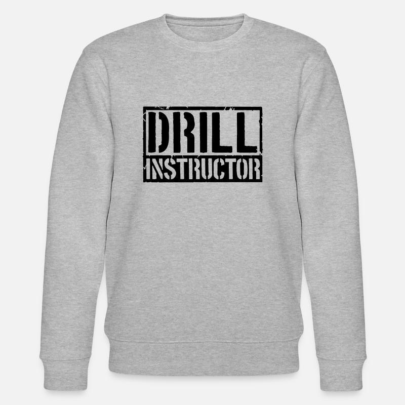Drill Instructor Shield - Stanley/Stella CHANGER Unisex Organic Sweatshirt - heather grey